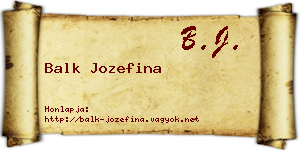 Balk Jozefina névjegykártya